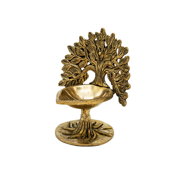 BRASS TREE WITH LAMP 7"