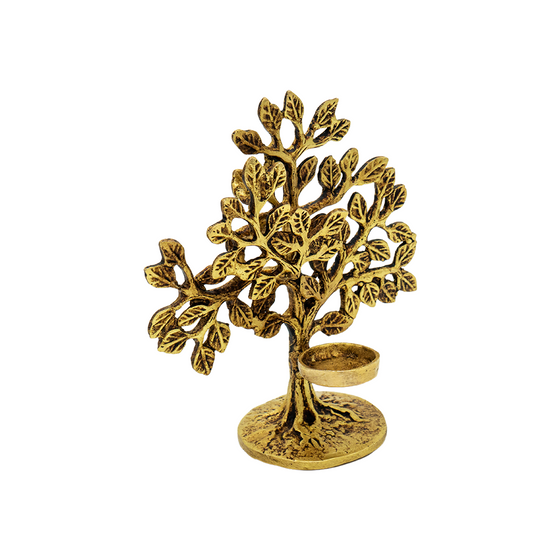 BRASS TREE WITH T-LIGHT HOLDER