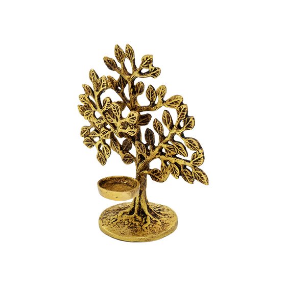 BRASS TREE WITH T-LIGHT HOLDER