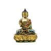 STONE STUDDED BRASS BUDDHA 10"